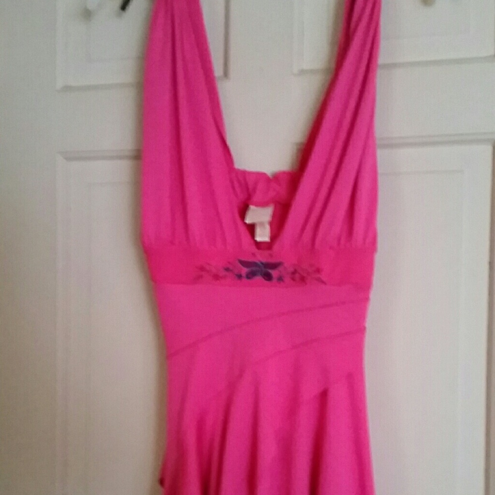 Flora Sexy Pink Sleeveless Top Bohemian Style Sz M